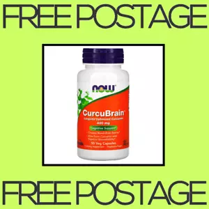 NEW NOW Foods, CurcuBrain, Cognitive Support, 400 mg - 50 Veg Capsules FREE SHIP - Picture 1 of 2