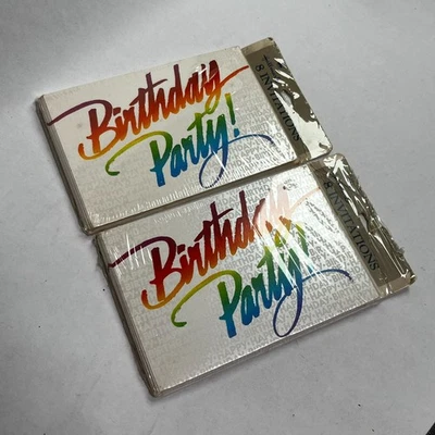 Invitaciones de fiesta de cumpleaños vintage de 1980 con sello - ¡Fuentes impresionantes!  16 tarjetas  Foto 1 de 4