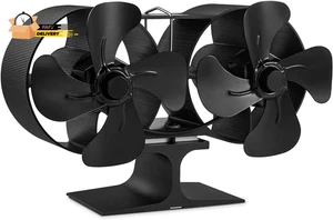 Doppelmotoren Holzofen 8 Flügel kleiner Ventilator, leise Wärme Warmluft Po - Bild 1 von 12