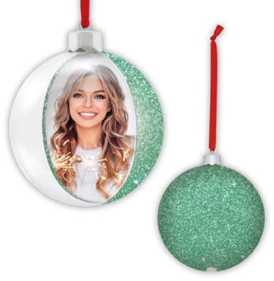 ZEP Weihnachtskugel mit Foto 10x10 cm Grün zum Hängen - Bild 1 von 1