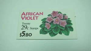 U.S 1993 African Violet Stamp Booklet. Scott # BK177. (20 of Scott # 2486) (29c) - Picture 1 of 2