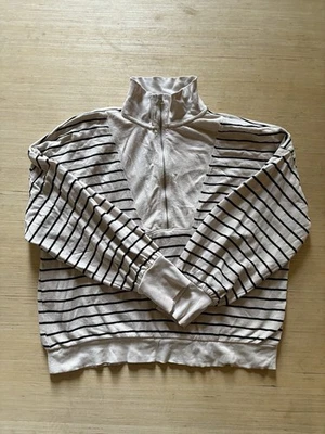 LOFT Ann Taylor 女式 XL 码条纹拉链运动衫套衫运动休闲 — 第 1/4 张图片