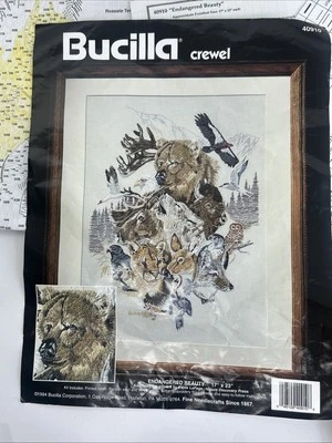 Kit de bordado Bucilla beleza ameaçada Crewel 40910 animais da floresta - Imagem 1 de 4
