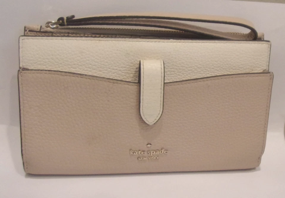 Cartera sin asas/muñequera para teléfono Kate Spade, Nueva York "Leila", beige bronceado y marfil Foto 1 de 4