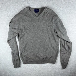 Suéter Club Room Charter Club Para Hombres 2 Capas Cashmere Piedra Gris Cuello en V Preppy Acogedor - Imagen 1 de 17