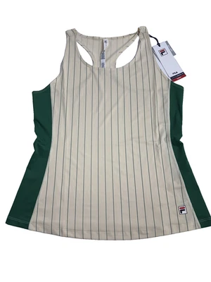 Camiseta sin mangas de tenis Fila Fall Iconic Racer blanca verde para mujer talla grande TW431112-898 Foto 1 de 4
