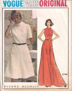 60s Vogue Sewing Pattern 2794 Pierre Balmain Misses One-Piece Dress Size 16 - Bild 1 von 2