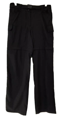 New Rugged exposure Women Small Convertible Belted Black 6 Pocket Cargo Pant J21 - Image 1 of 4