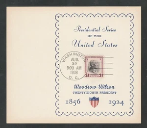 Scott 832, $1.00 Woodrow Wilson FDC, Scarce Cachet! - Picture 1 of 1