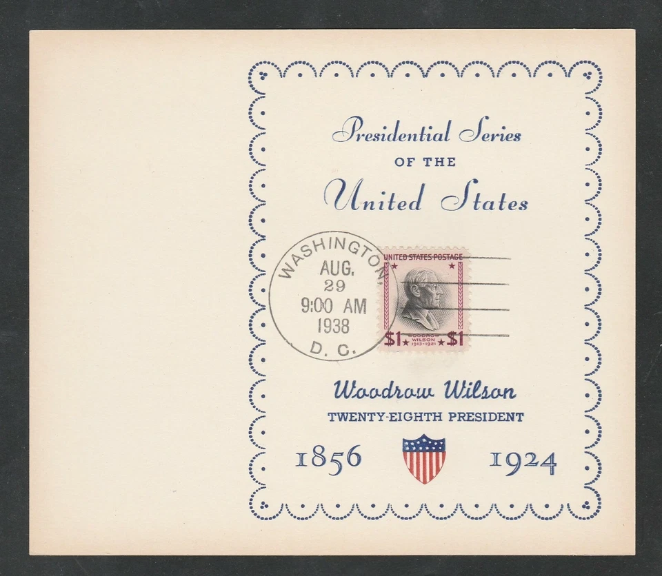 Scott 832, $1.00 Woodrow Wilson FDC, Scarce Cachet! - Image 1 of 1