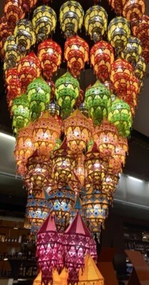 10 peças de abajures suspensos feitos à mão lâmpadas dobráveis luzes lanternas para casa presentes - Imagem 1 de 4