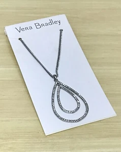 Vera Bradley Whisper Links Pendant Necklace in Silver Tone Clear - Picture 1 of 1