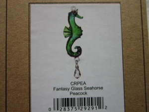 Fantasy Glass Seahorse Crystal Suncatcher Handmade Color: Peacock New In Box! - Picture 1 of 5