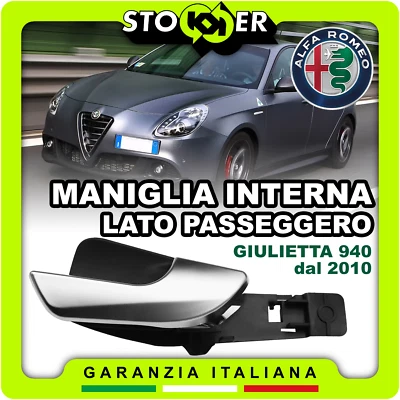 MANIGLIA INTERNA ANTERIORE LATO PASSEGGERO ALFA ROMEO GIULIETTA 940 SATINATA - Image 1 of 4