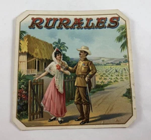RURALES Vintage Early 1900's Victorian Era Cigar Box Label - Picture 1 of 3