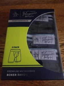 Neu mit Etikett Original Pinguin. Gr. XL Herren Boxershorts 3er Pack Mikrofaser. Schwarz - Bild 1 von 3