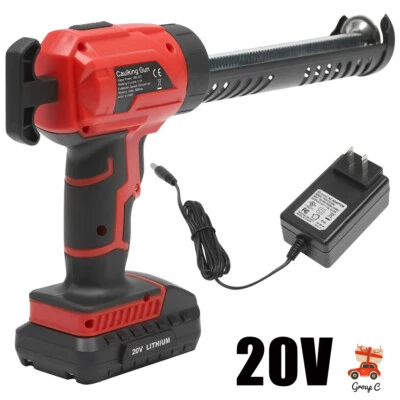 Pistola de calafateo eléctrica 20V, pistola de calafateo inalámbrica máxima con batería, velocidad ajustable Foto 1 de 4