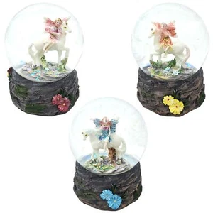 Flower Fairy Unicorn Water Snow Globe Glitter Fairies Glass Waterball Gift Girls - Picture 1 of 19