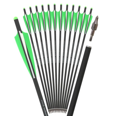 Crossbow Bolts Carbon Arrows 16" 17" 18" 20" 22" Archery Bow Hunting Shooting - Image 1 of 4