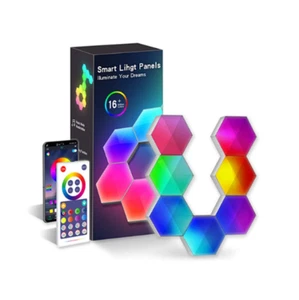 New Smart WIFI Hexagon Wall LED Panel Light Rgb Music Sync Living Room Bedroom - Picture 1 of 13