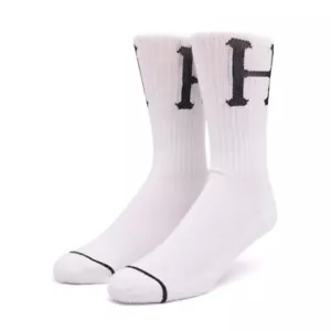 HUF Worldwide "Essential Classic H" Crew Socks (White) Graphic Print Sock - Picture 1 of 1