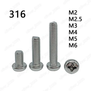 Tornillos de cabeza de cacerola pequeña Phillips Cross de acero inoxidable 316 M2,5 M3 M4 M5 M6 - Imagen 1 de 6