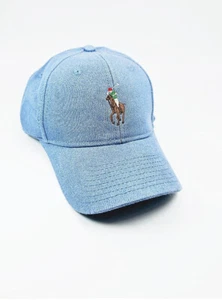 New polo ralph lauren denim blue multi pony baseball cap adjustable back - Picture 1 of 4