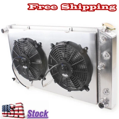 3Row Radiator&Fan For 1971-1979 1987-1990 Chevy Caprice Classic Deville Cadillac - Image 1 of 4