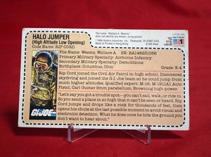 GI Joe File Card RIP CORD JC Penney Mail Away Red Back Original Uncut 1984