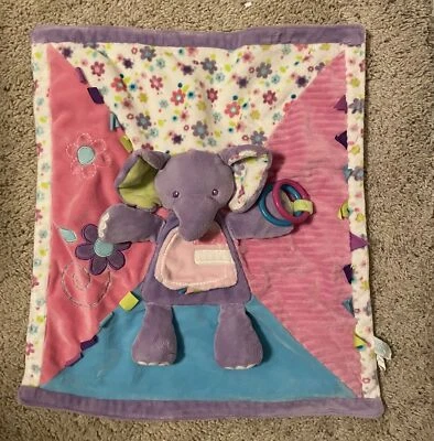 Douglas Baby Elephant Flowers Security Blanket Rattle Lovey - Image 1 of 4