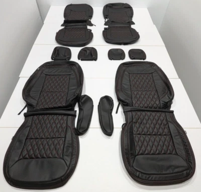 For Ford Explorer XLT ST 6 Passenger 2021-2024 Black Leather Seat Covers C1 - Изображение 1 из 4