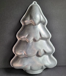 Weihnachtsbaum Kuchenpfanne Vintage 1986 Wilton Aluminium Urlaub Süßigkeiten Form Tablett - Bild 1 von 1