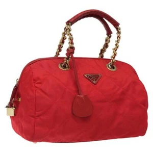 Borsa a mano PRADA nylon rosso oro originale 116075 - Foto 1 di 24