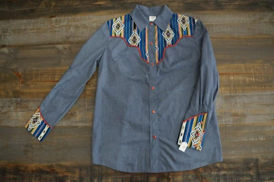Camisa Occidental Rusty Spur Ranch Diggs Perla A Presión Tribal Azteca Para Mujer M (ETIQUETA) Foto 1 de 4