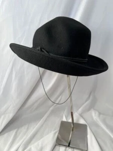 Vintage Whittall & Shon Black Wool Felt Hat One Size - Picture 1 of 6