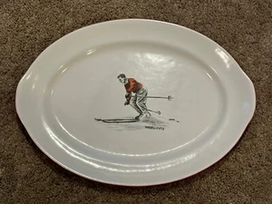 Prizer Ware Oval Enameled Cast Iron Platter 13” Model SP 2 RARE Signed Skier - Picture 1 of 7