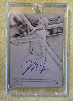 2018 Bowman's Best MIKE TROUT Black Printing Plate Auto #'d 1/1 ANGELS SSP - Image 1 of 2