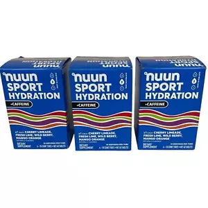 3 BOXES Nuun Electrolyte Sport Hydration Caffeine 4pk Mixed Flavors 40 tabs - Picture 1 of 11