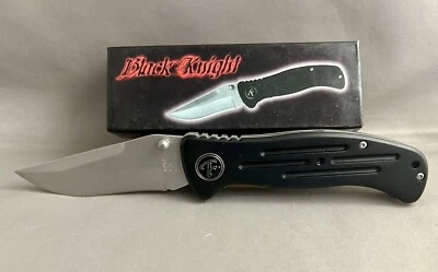 Black Knight 5” Closed Tactical Knife Liner Lock With Tension Screw & Belt Clip - Image 1 of 2