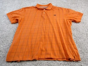 CHAPS Ralph Lauren Polo Shirt Mens Extra Large Orange Check Golf Casual Mens - Picture 1 of 9