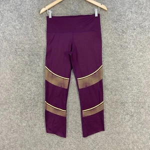 Under Armour Womens Leggings Size M Medium Fitted Purple Capri Stretch 6405 - Picture 1 of 11