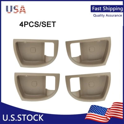 Cubierta de moldura de manija de puerta interior 4 piezas beige L&R/para Hyundai Santa Fe 2007-2012 Foto 1 de 4