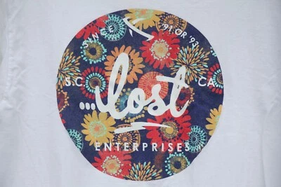 LOST ENTERPRISE T-SHIRT WHITE SIZE MEDIUM COLORFUL Circle Lost CA - Image 1 of 4