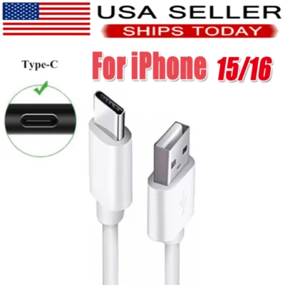 IPhone 16 17 Pro Max Plus USB-A Cable Fast Charger Type C Charging Data lot Cord - Image 1 of 4