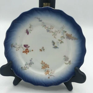 Pompadour Germany Plate Scalloped Edge Blue Floral Pattern 6" - Picture 1 of 10