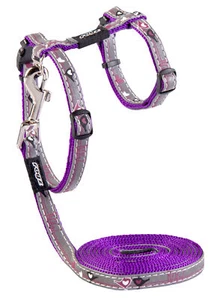 Rogz Nightcat Harness and Leash Set Small fits most adult cats - Purple - Picture 1 of 2