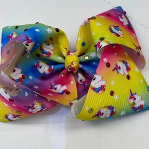 Girls JoJo Siwa Rainbow Unicorn large Bow - Picture 1 of 2