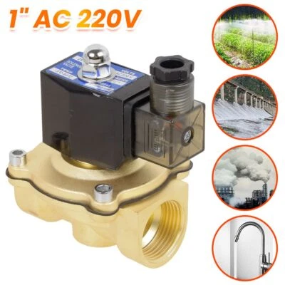 Magnetventil Messing 1 Zoll AC 220V 10 Bar Stromlos Geschlossen Elektroventil - Bild 1 von 4