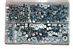 Scatola assortita di dadi metrici QTY 450 BZP M5 M6 M8 M10 dado zincato AT13 - Foto 1 di 1