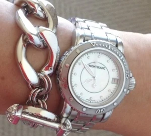Montblanc Watch Sports Lady Diamond Silver White shell - Picture 1 of 9